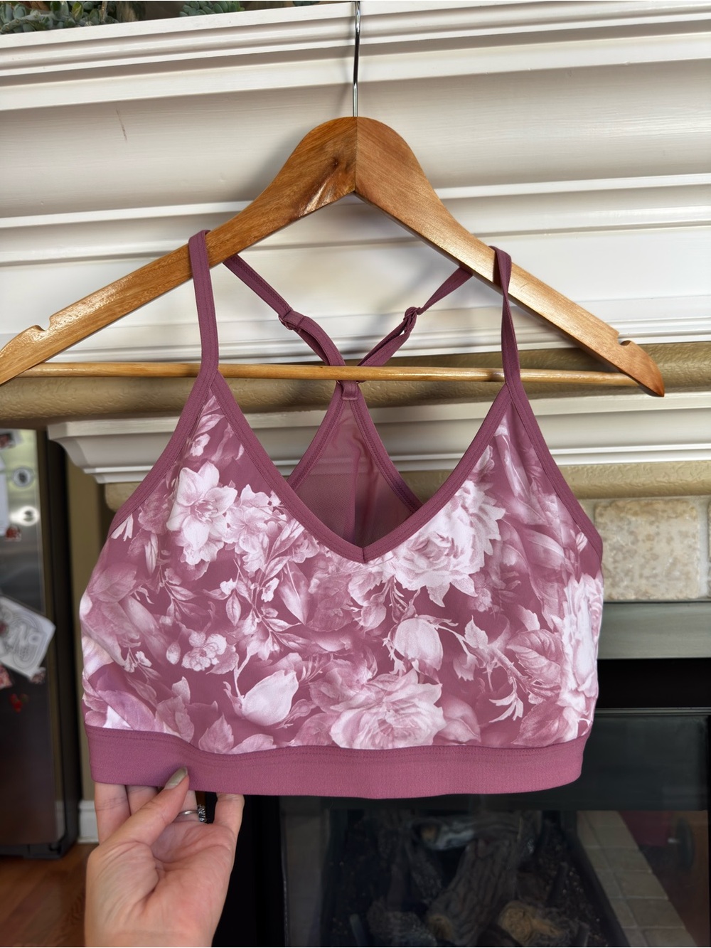 Athletic Works Pink & White Floral Sports Bra XL Floral Girly